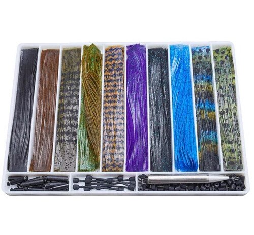 30 Pack RC Tackle Tournament Bass Jig Skirts – 5 Inch, Assorted Colors For Freshwater Fishing